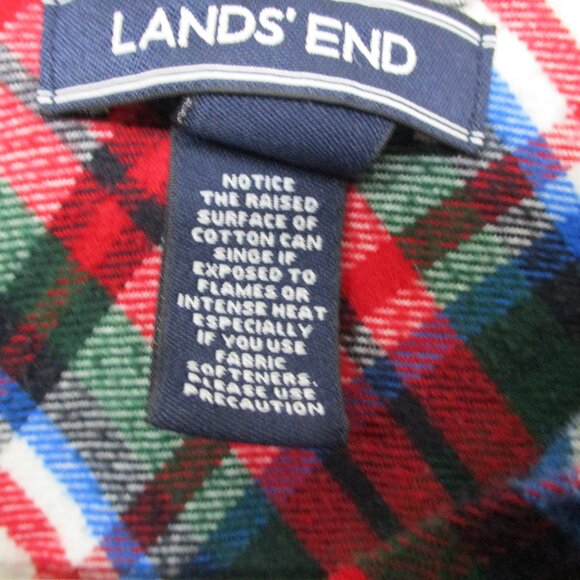 Lands' End Long Sleeve Button Down Plaid Red Women Size | 12 - Picture 4 of 9